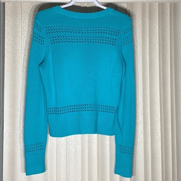 C Wonder Fancy Stitch Aqua Sweater Crewneck Medium women’s pullover top - Picture 5 of 10